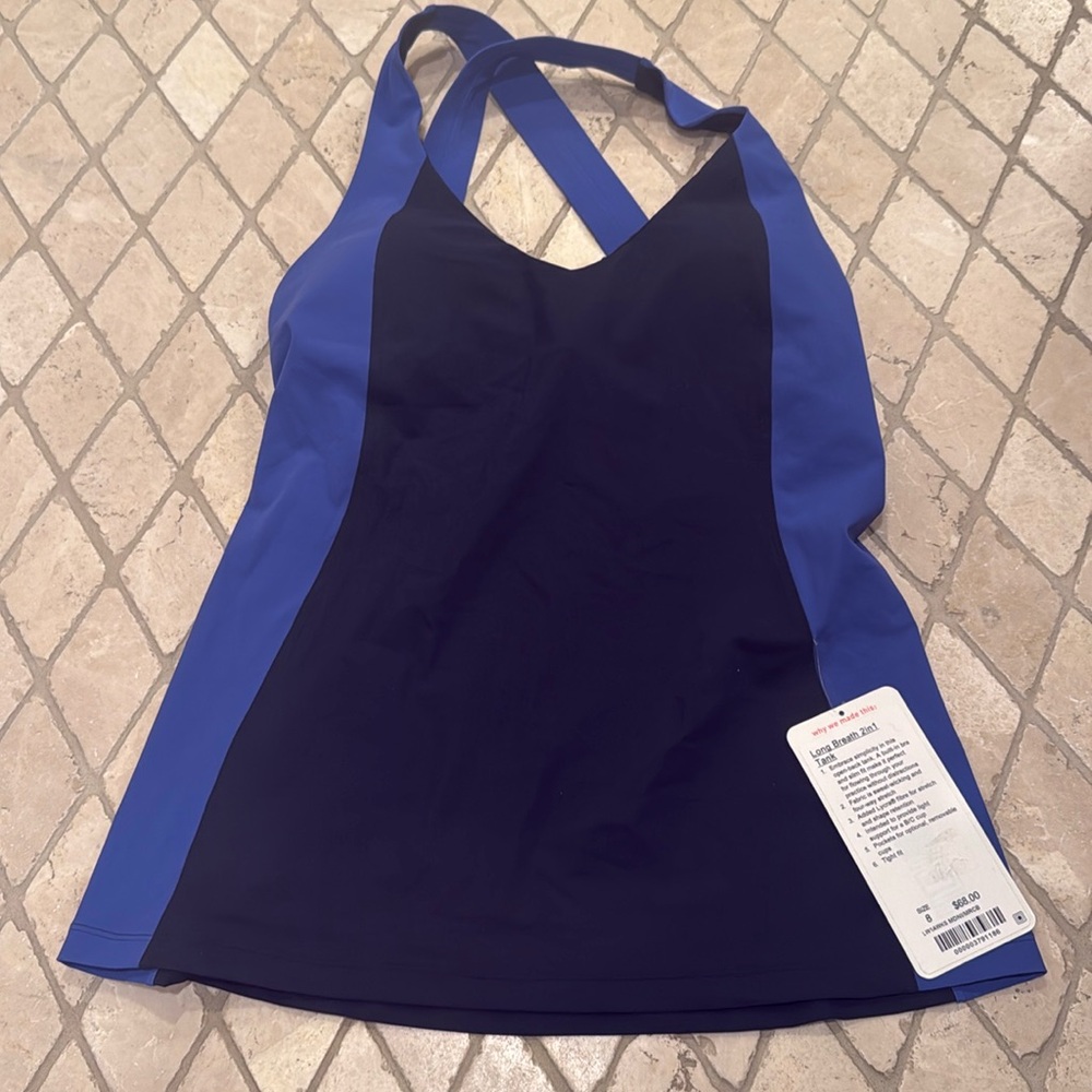 Lululemon Long Breath 2 in 1 tank size 8
